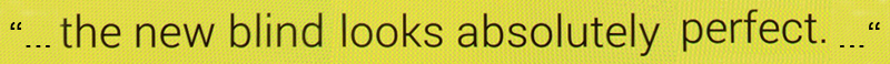 Testimonial_ApolloBlinds_Wollongong_The_new_Blind_Looks_Absolutely_perfect