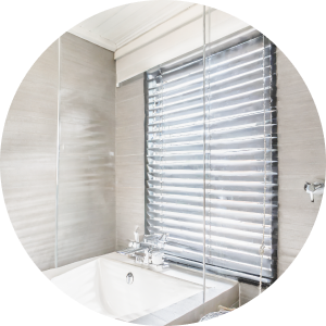 Bathroom with Interior Blinds