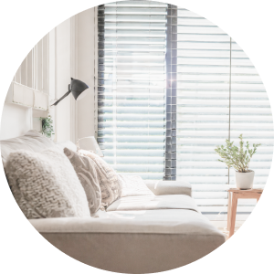Living Room With Interior Blinds